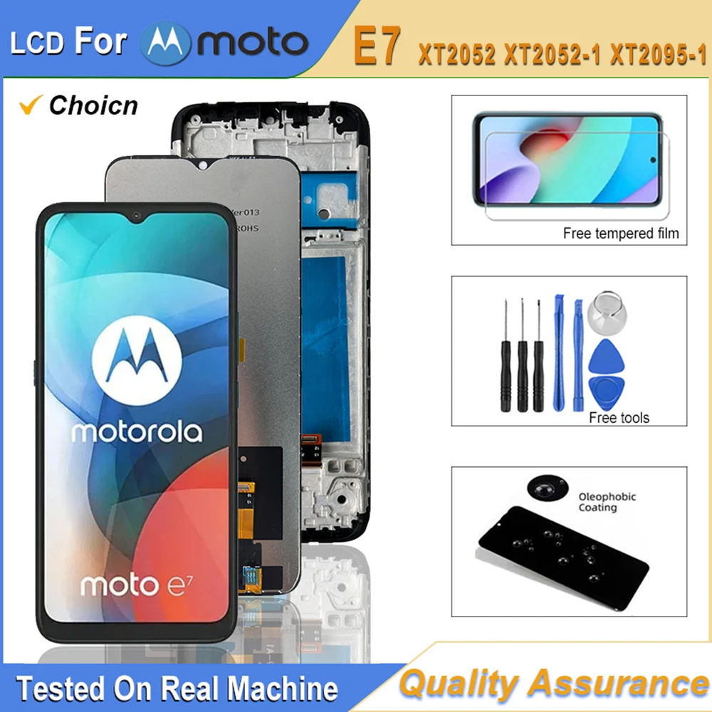 Tela LCD de 6.5 polegadas para Motorola Moto E7, Peça de Reposição do Conjunto Digitalizador Touch Screen para Moto E7 XT2052 XT2052-1 XT2095-1