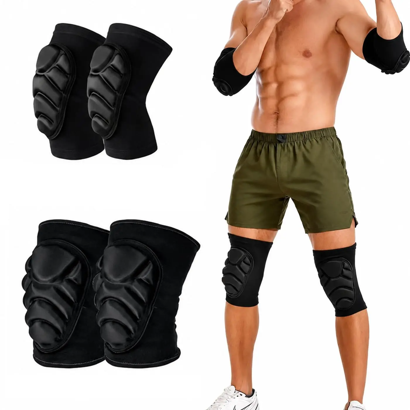 1 Pair Volleyball Elbow Pads & Knee Pads, Elbow Guard Baseball Elbow Pads for Men Women, Skate Pads Skateboard Pads Skating