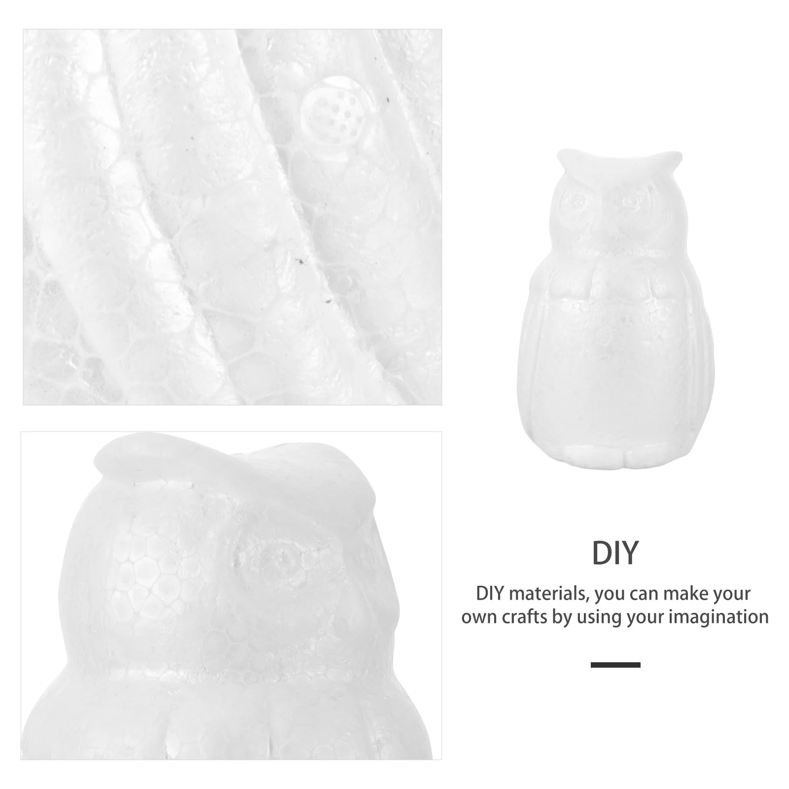 

4Pcs DIY Unfinished Owl Shaped Catheadyn White Blank Crafts Supplies Safe Odorless Material Home Decor Gift