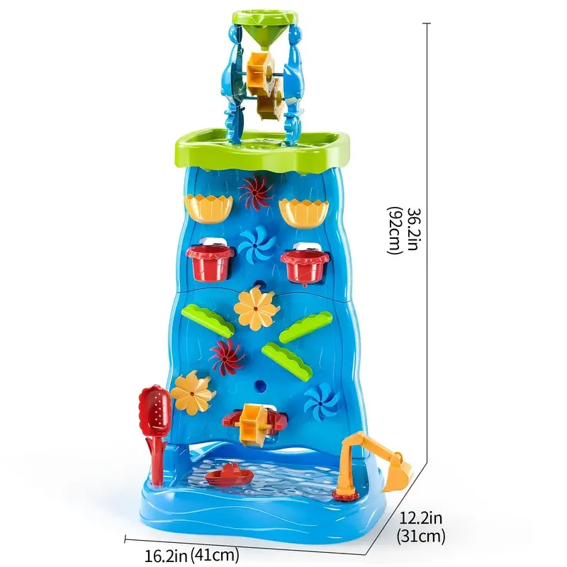 Children's Waterfall Play Table Sand Platform Indoor Outdoor Multi-functional Beach Toy Beach Play Gift with Water Curtain