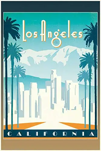 

Los Angeles California Theme Metal Tin Sign 8x12 Inch Home Kitchen Travel Decor Retro Tin Sign