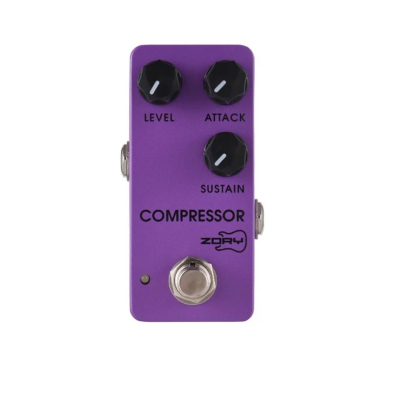 ZORY Pedal de efectos de compresor de guitarra LEVEL/ATTACK/SUSTAIN guitarra eléctrica efector de compresor Ross clásico con True Bypass