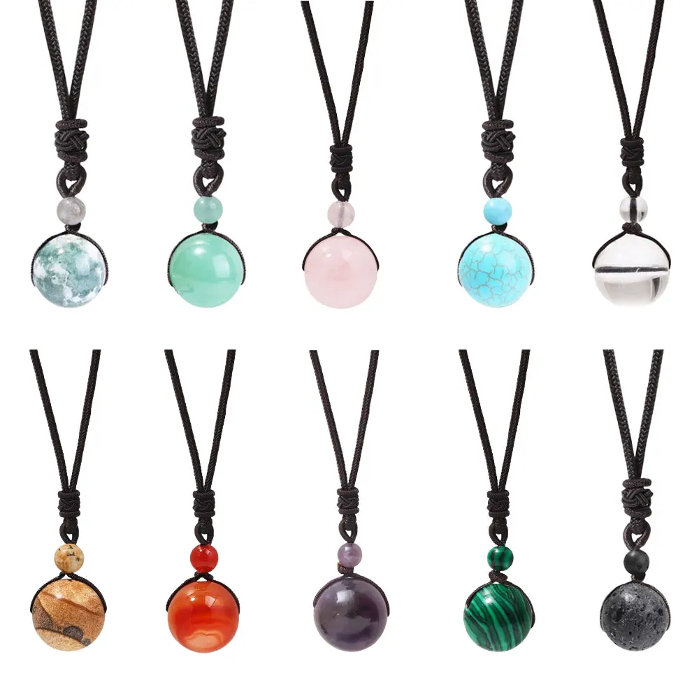 

Natural Tiger Eye Stone Necklaces for Men High Quality Round Beads Pendants Necklaces Men Fashion Rope Chain Lucky Jewelry