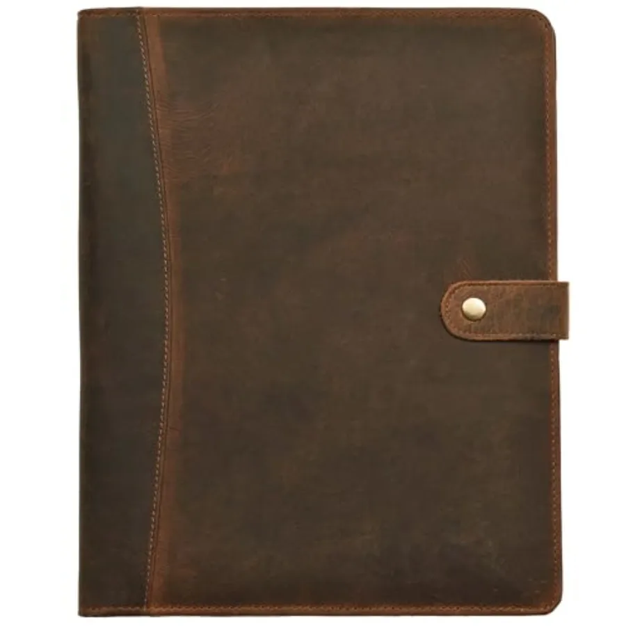 

Leather Portfolio Organizer - Professional Business Padfolio for Men and Women - Stylish Document Card Holder, Resume Folder, F