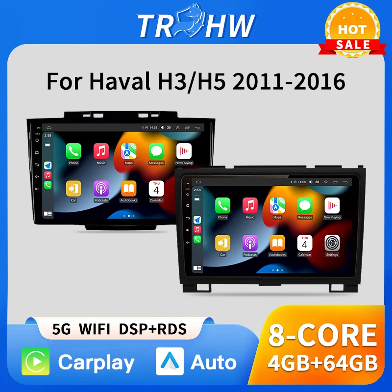 

CarPlay Android Auto Radio for Haval Hover Great Wall H5 H3 2011-2016 4G Car Multimedia GPS 2din