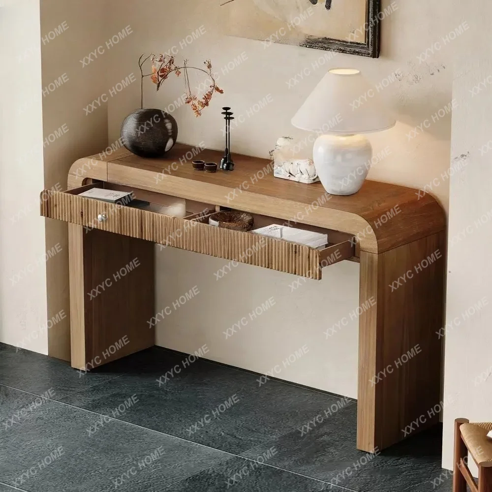 Medieval style solid wood xuangtai retro high-end sense of home against the wall corridor storage case