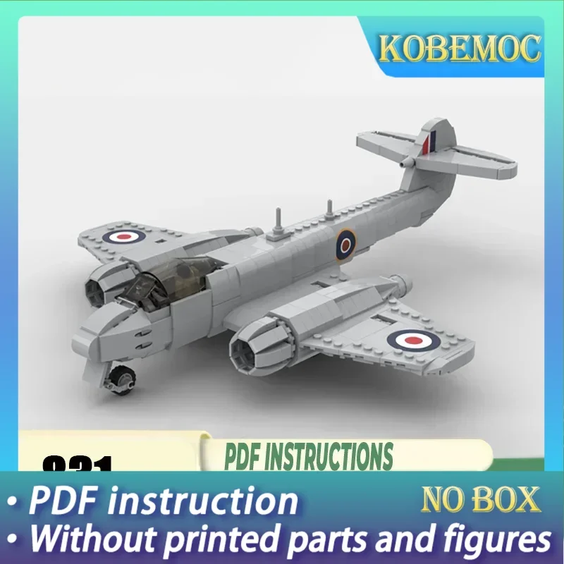 Militär Modell Moc Bausteine Maßstab 1:35 Meteor F Mk.4 Kämpfer Technologie Blöcke Geschenke Weihnachten Spielzeug DIY Sets Montage
