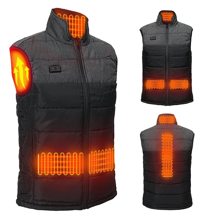 

Customized Hot selling Unisex Winter Warm Large Size Vest Coat USB heating vest carbon heated vest