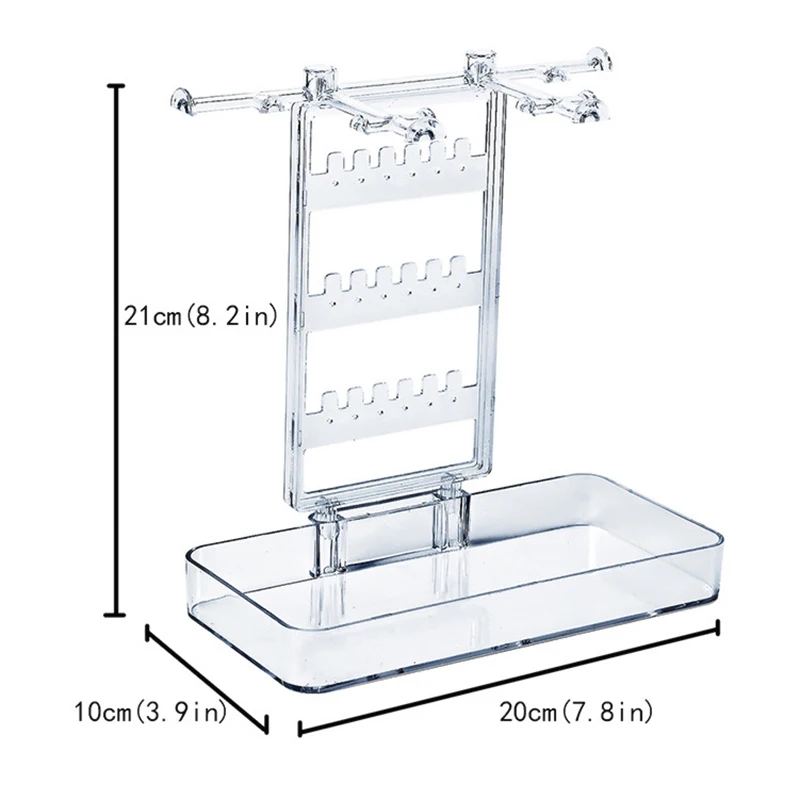 Boîte de Rangement de Bijoux de Bureau, Présentoir de Boucles d'Oreilles en Plastique, Vitrine, Étui de Maquillage