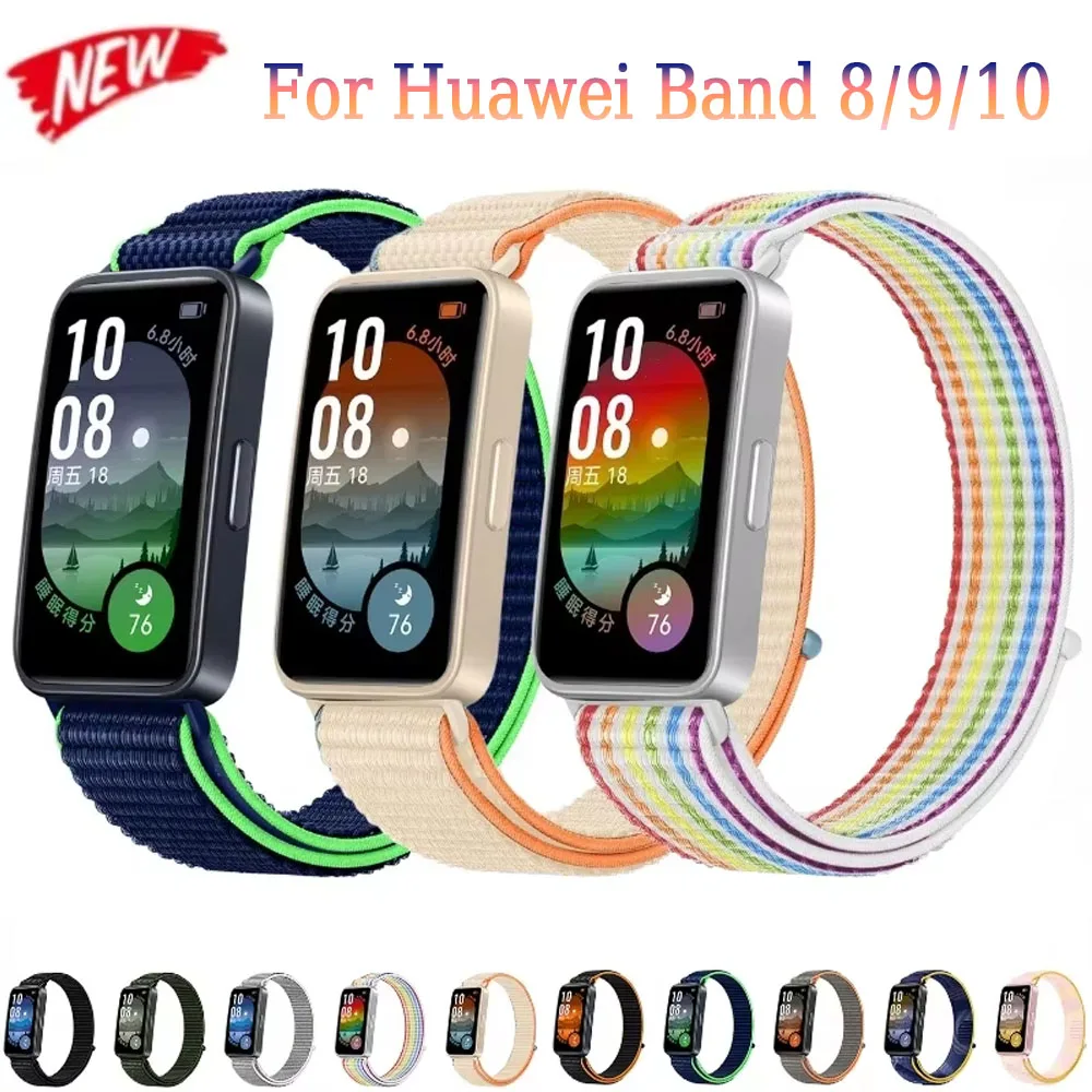 

Breathable Bracelet for Huawei Band 9 Nylon Loop Replaceable Wristband Correa for Huawei Band 8/9/10 Sport Watchband Accessories
