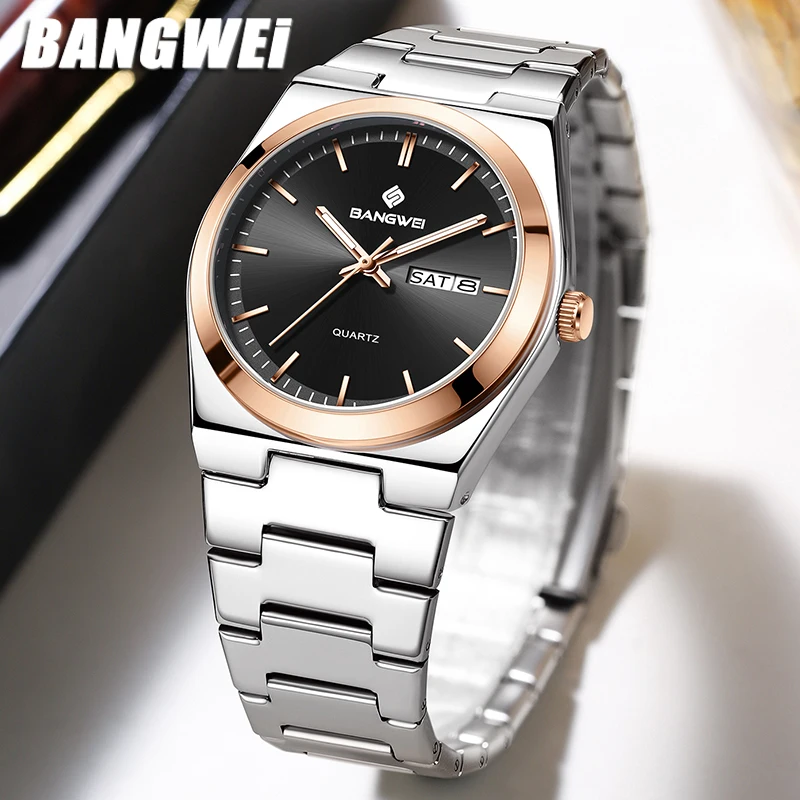 LIGE 2026 أفضل الساعات الفاخرة للرجال BANGWEI موضة كوارتز ساعات المعصم الرياضة مقاوم للماء مضيئة تاريخ ساعة رجالي Reloj Hombre #3