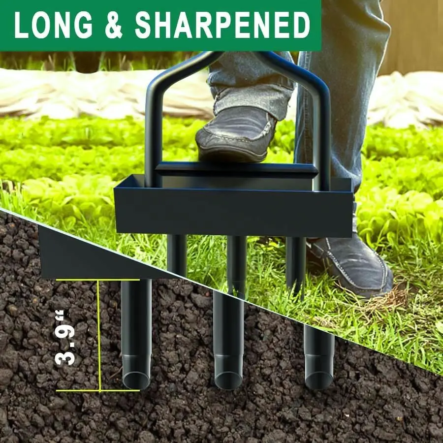 

Hand Scarifier Home Garden Farm Fertilization Auxiliary Tool Lawn Land Puncher Manual Aerators Soil Turning Removal Accessory