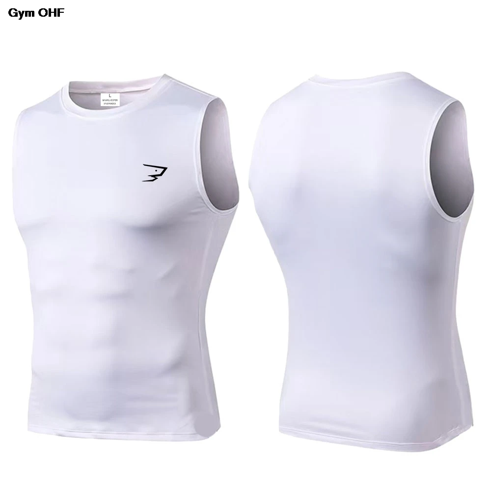 New Compression Tank Top Men Running Gym Shirt Sleeveless Quick Dry Sportswear Male Fitness Bodybuilding Vest Workout Muscle Top