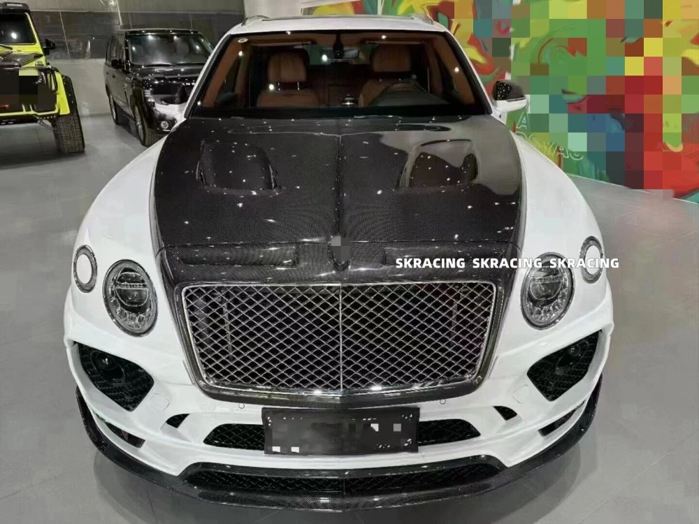 Amortecedor dianteiro e traseiro para Bentley Bentayga, saia lateral, spoiler, kit de corpo de asa, 2017-2020