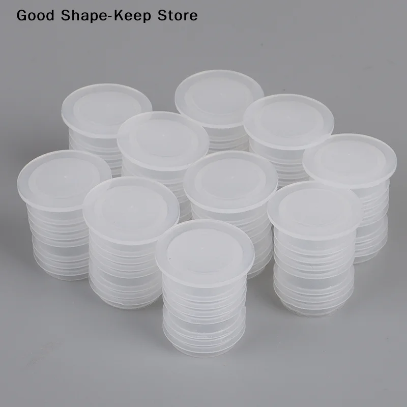 daily10Pcs Plastic Bottle Cap Red Wine Seal Cap Inside The Salt Bottle Transparent Nut Hole Dust Plug Easy To Pull The Cap