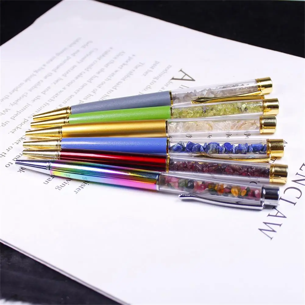 Fluent Write Ballpoint Pen Smooth Natural Comfortable Grip Writing Pen Faux Crystal Rollerball Pen for Classroom