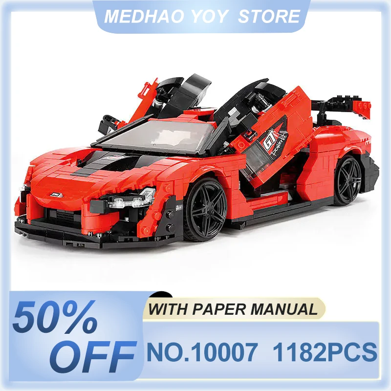 

Mould King 10007 High-Tech Car Building Block The Red Senna Sport Racing Car Model Assembly Brick Toys Kids Christmas Gifts