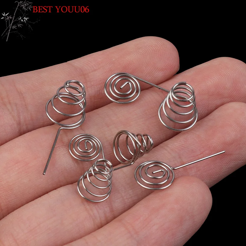 (YOUU06)5PCS AAA Battery NIckel Wire Spring AA Battery Negative And Positive Coils Spring Contact Plate DIY Accessories