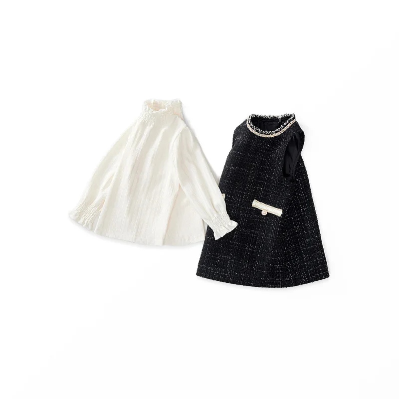 

Children's Clothing Girls' Set Spring and Autumn Children's Sleeveless Vest Princess Dress Long Sleeve Base Shirt