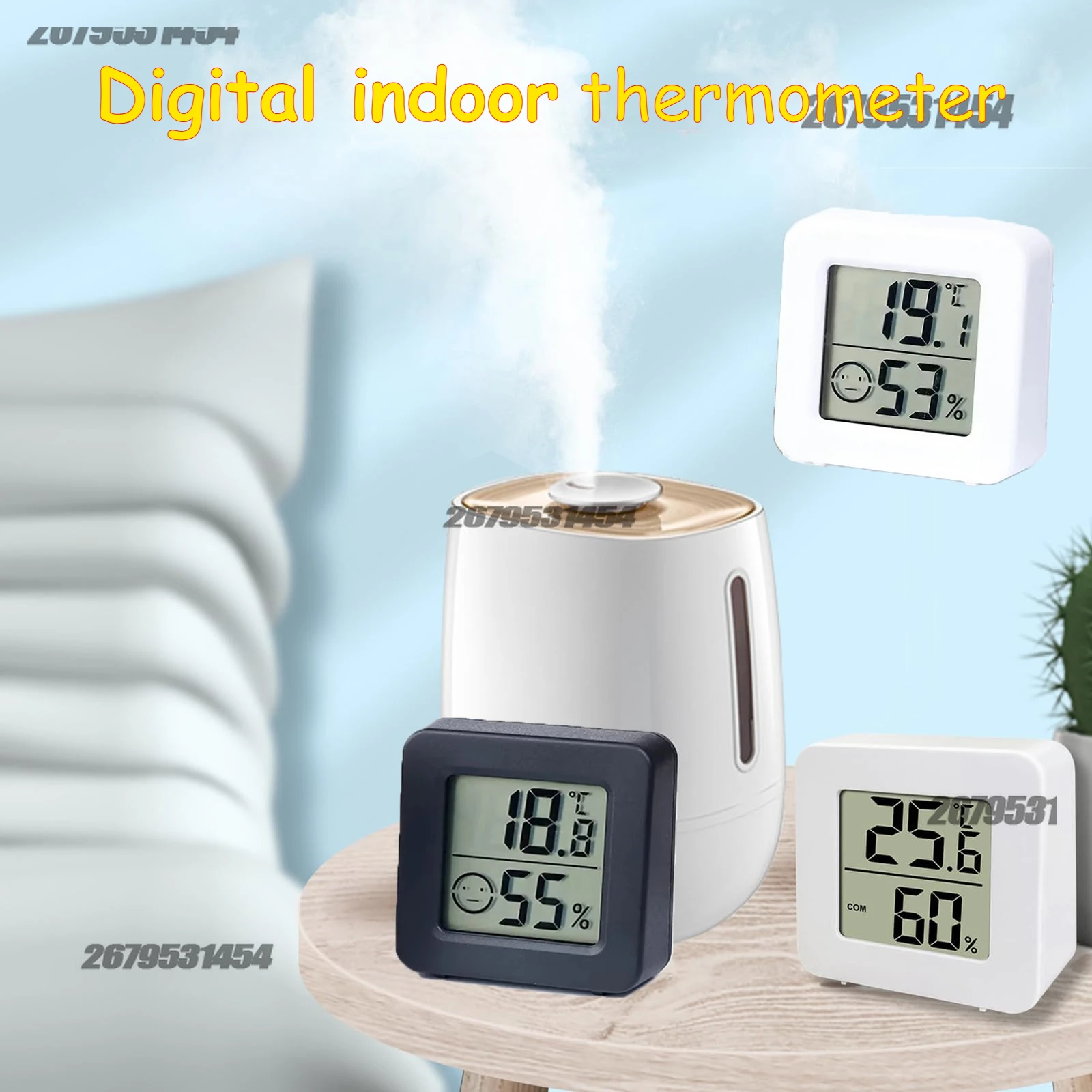 Digital Thermometer Indoor  Mini LCD Hygrometer Thermometer Indoor Household Humidity Meter Digital Display Wall Mounted Sensor