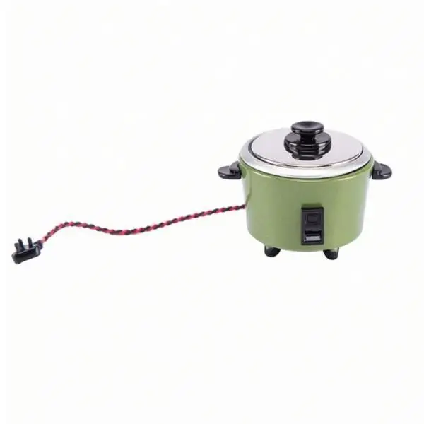 Miniature Kitchen Appliance Rice Cooker Dollhouse Accessory Alloy Pot 32mm for Tiny Diorama Scene Decoration