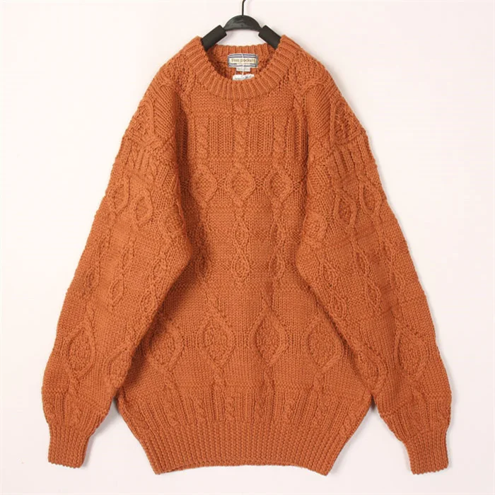 

Vintage Autumn Winter Open Cardigan Knitted Wool Sweater Women's Handmade Hollow out Bean Design Overhead Style Fashionable