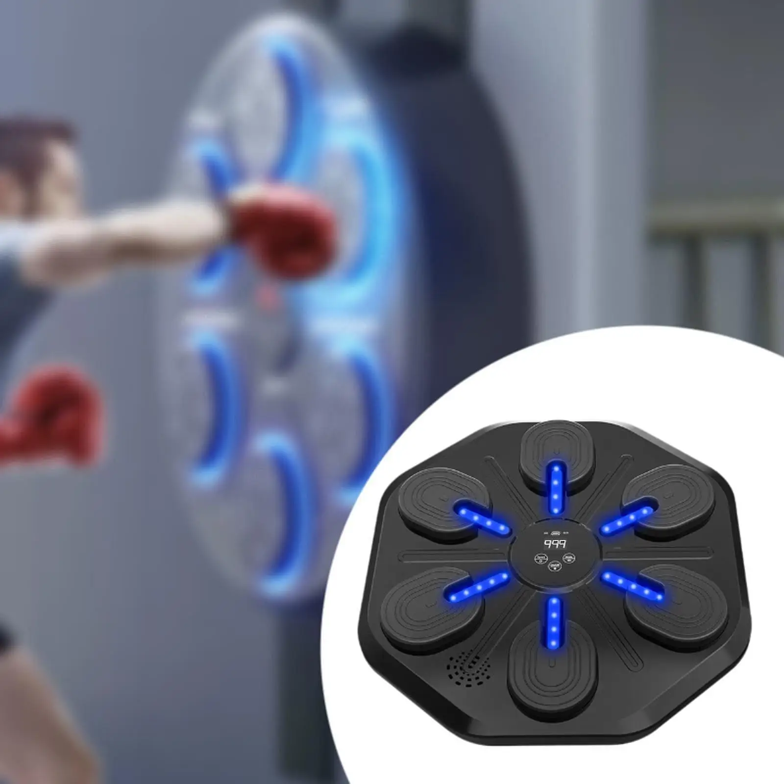 Electronic Music Boxing Wall Pad Smart Practice Target Board with Bluetooth for Kids Indoor Home Exercise