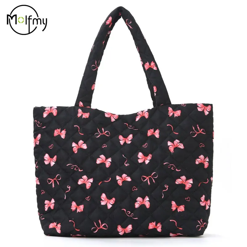 

Handbag Women Large Capacity Tote Bag Bow Versatile Handbag for Women Messenger Bag Down Bags Sac À Main Femme Сумка Через Плечо