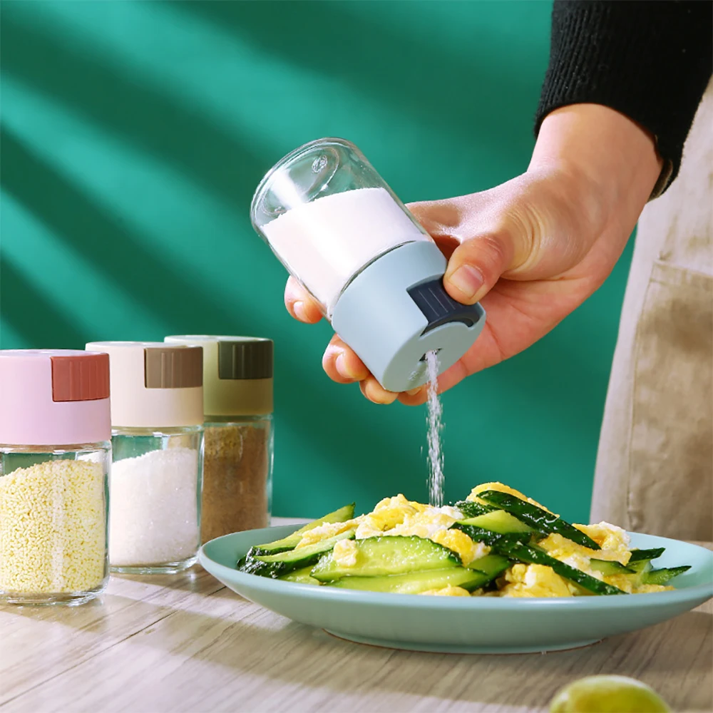 Dispensador de Sal Tipo Push Champ, Botella de Azúcar, Especias, Pimienta, Tarro, Contenedor de Presión, Almacenamiento, Condimento para BBQ BHL1734-FRO