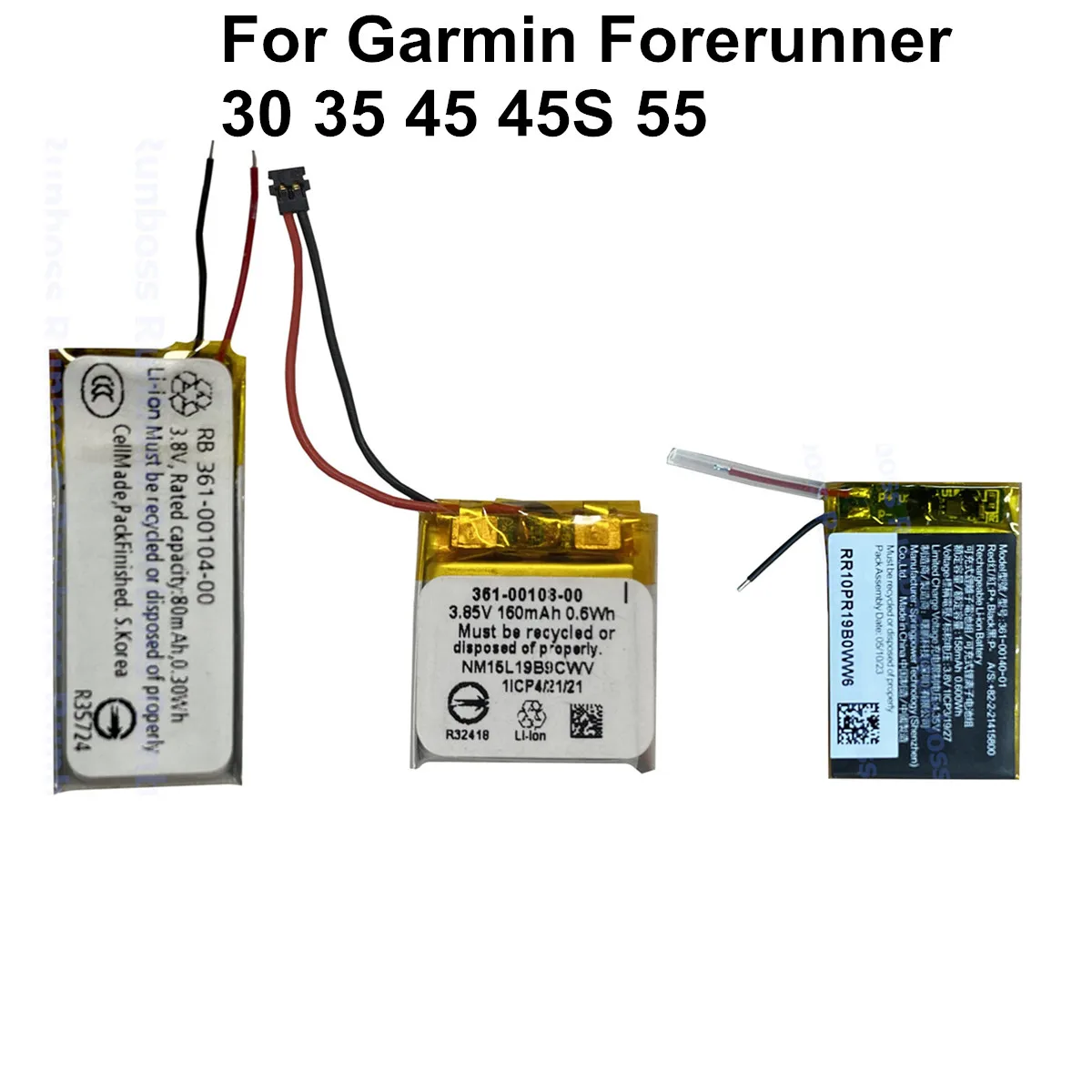 Replacement Battery For Garmin Forerunner 30 35 45 45S 55 Smart Watch Batteries
