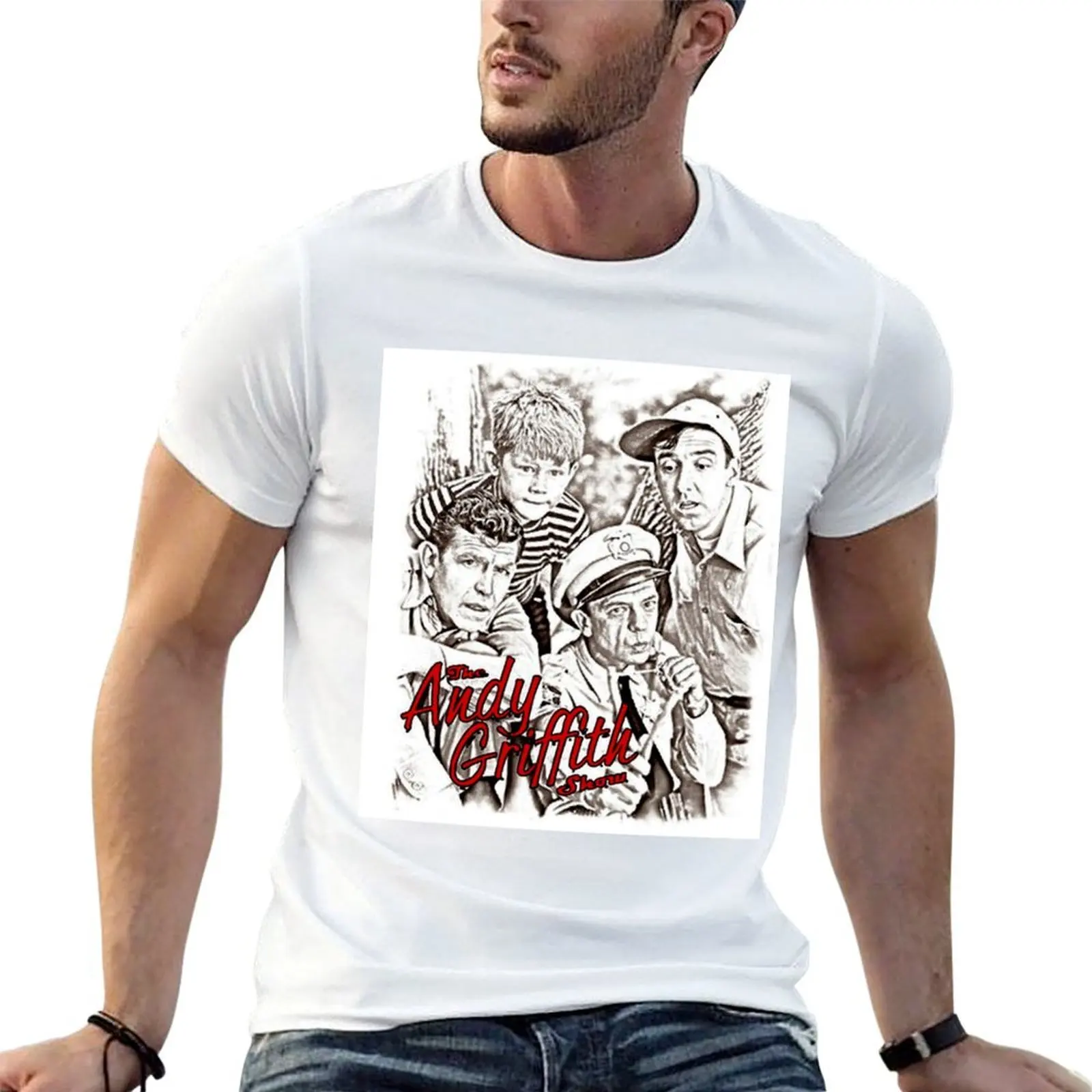 

Andy Griffith - Sketch T-Shirt man t shirts graphic t shirts for man pack cotton men t shirt cotton 100% T-shirt