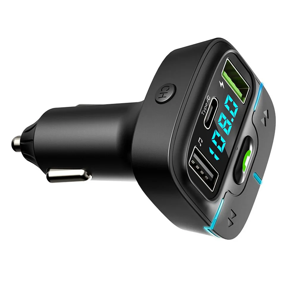 GZ03 Автомобильное зарядное устройство с двумя USB-портами Bluetooth 5,3 Автомобильный MP3-плеер FM-передатчик Быстрая зарядка Автомобильный комплект громкой связи с одной клавишей