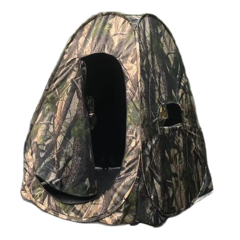 

Single Person Pop Up Outdoor Photography Tent Watching Bird Portable Privacy Camouflage Black Glue Coated Camping Move Equipment