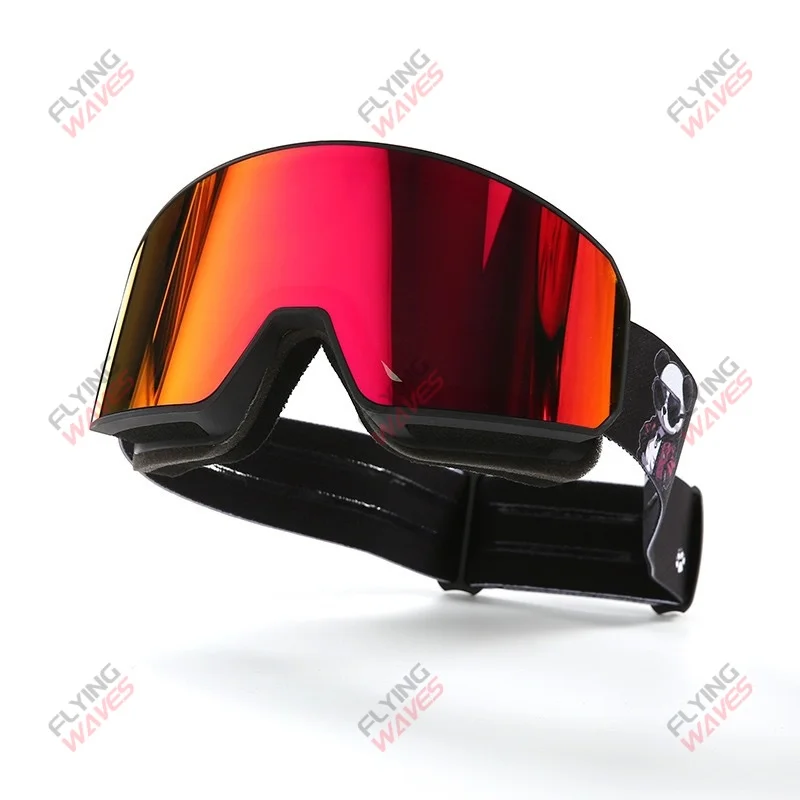 نظارات التزلج الكاملة الكبار نظارات الثلوج أصيلة طلاء ريفو عدسة مزدوجة مكافحة الضباب الثلوج العمى حماية OTG على الجليد نظارات