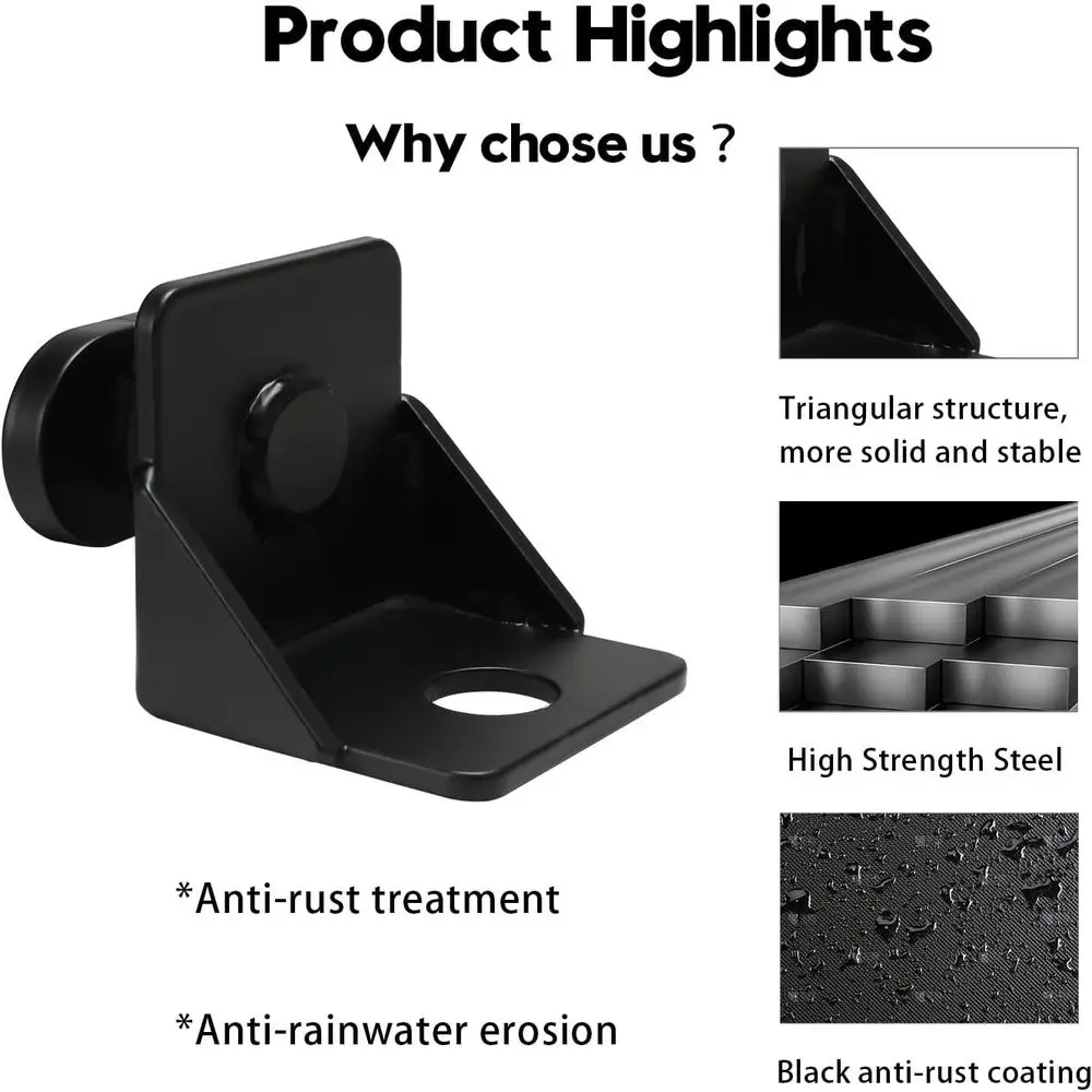 強化された安定性と安全性を実現する黒色粉体塗装を施した、ヘビーデューティースチールツイストロック輸送コンテナアンカー4個パック