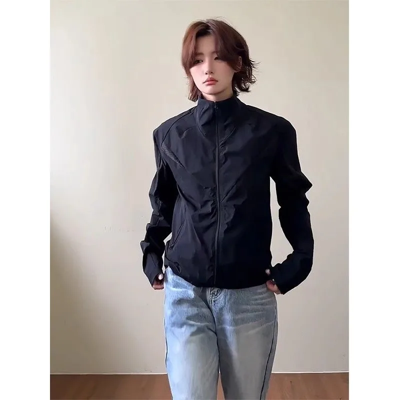 Women Stand-up Collar Quick-drying Sunscreen Clothes Men's Deconstruction Splicing Sports Jacket Outdoor Fishing Cycling Jacket