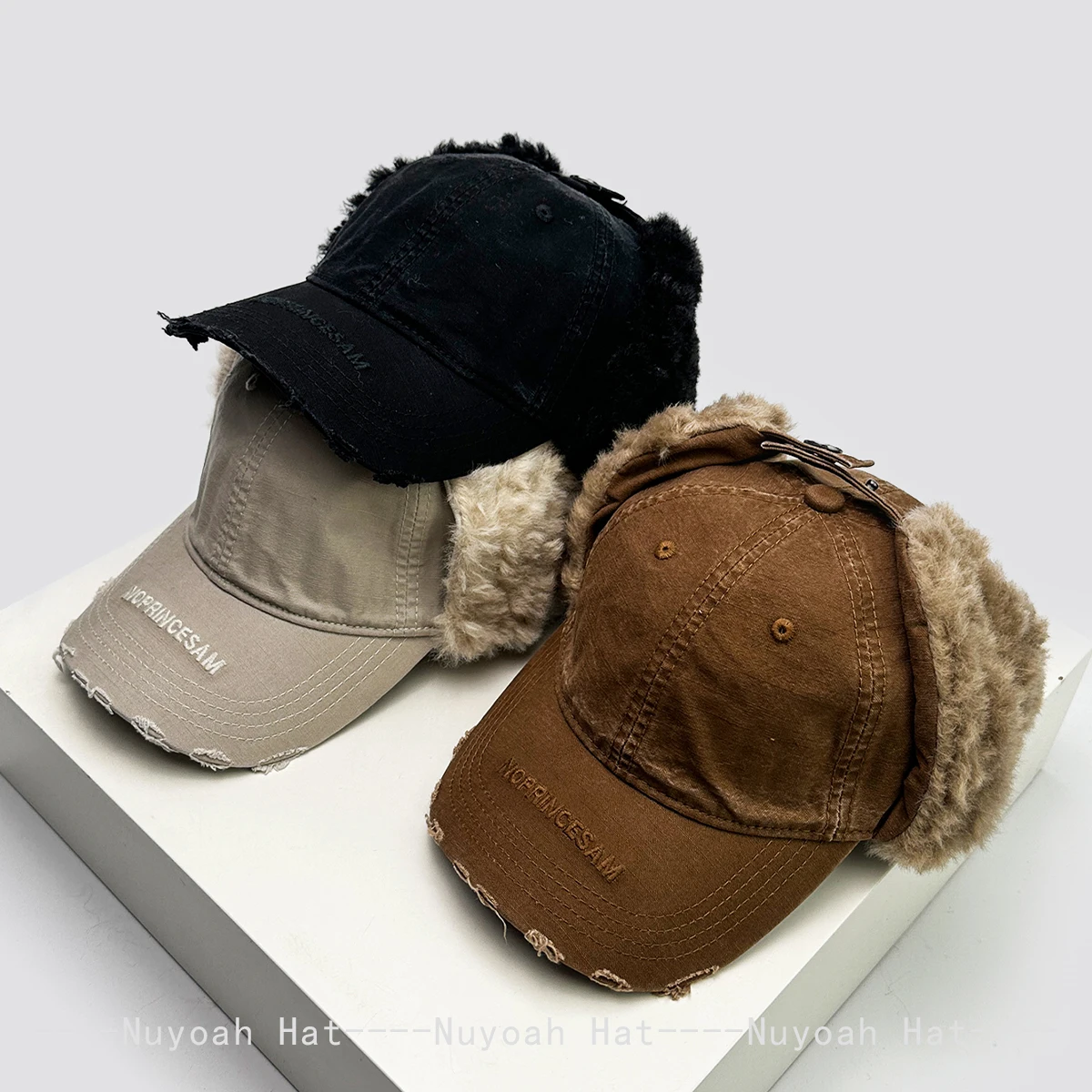 

New Men Women Broken Style Letter Embroidery Baseball Hats Sunshade Retro Warm Outdoor Bomber Caps Personal Versatile Casual ins