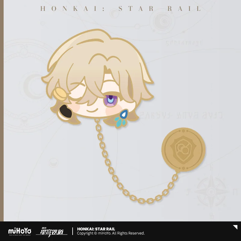 Mihoyo Official honkai Star Rail Aventurine firefly Pom-POM Exhibition Hall Series กระเป๋าพวงกุญแจหมุดเข็มกลัดปุ่มโลหะของเล่นอนิเมะ