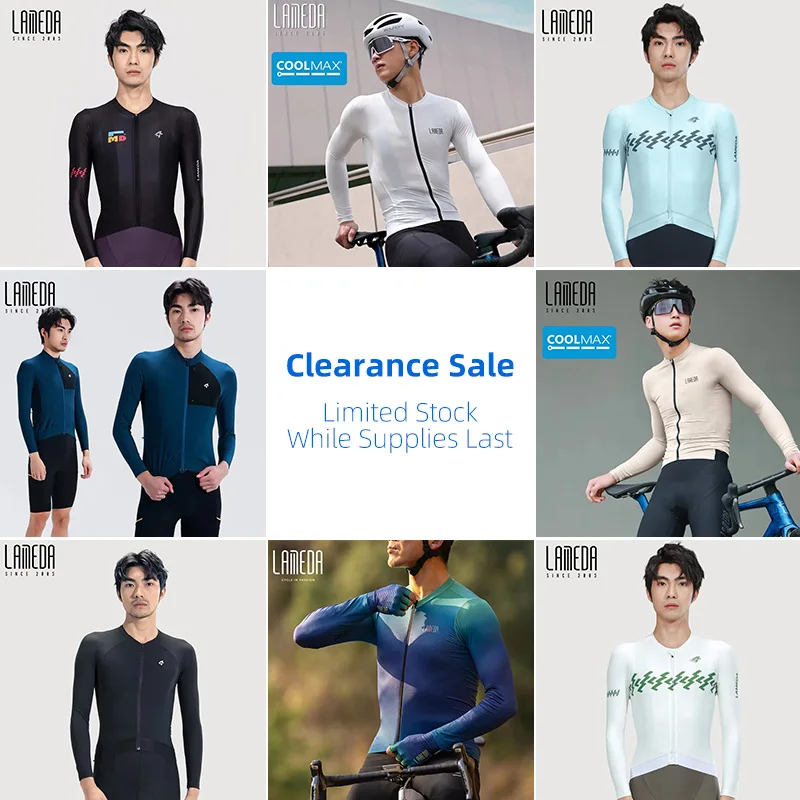 

Велосипедная майка LAMEDA, не оставляющая следов пота, с длинными рукавами, противоскользящая, для весны и лета, с молнией YKK, мужская велосипедная одежда