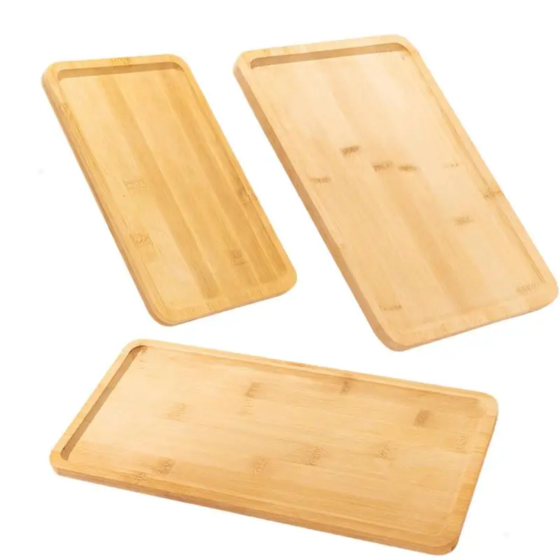 Wooden Serving Trays Drink Holder Serving Platter Wood Elegant Dinner Server Tray Snack Serving Board For Coffee Candle Bread