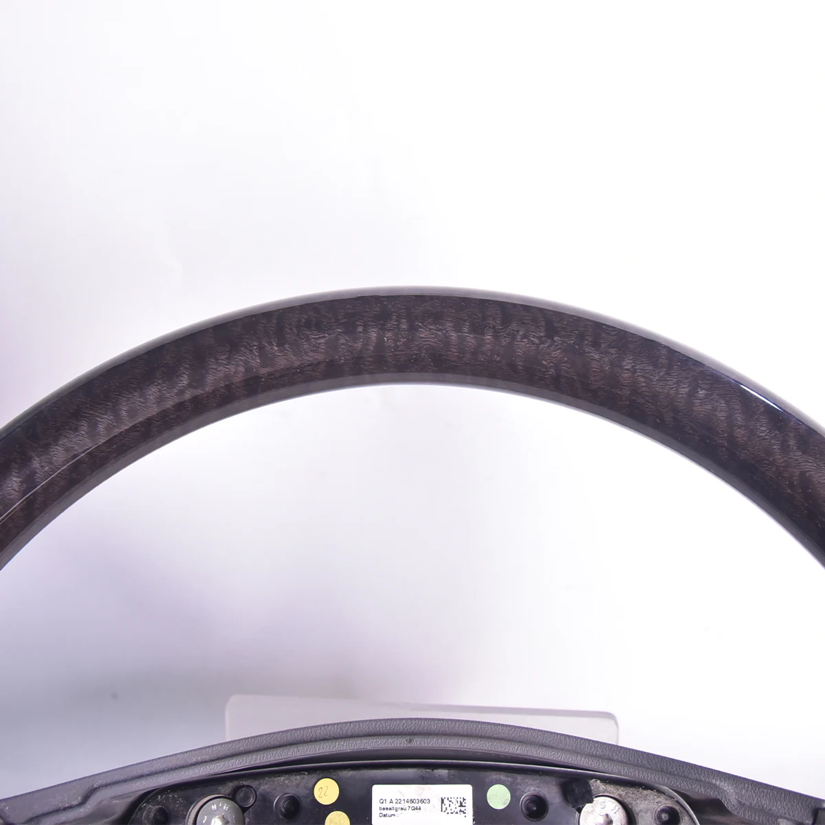 Polished Wood And Hand-Stitched Leather Steering Wheel For Mercedes S Class W221