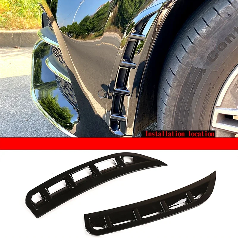 

For Mercedes GLE W167 2020-2023 ABS Carbon Fiber Car Front Bumper Spoiler Side Air Exhaust Cover Trim Stickers Car Accessories