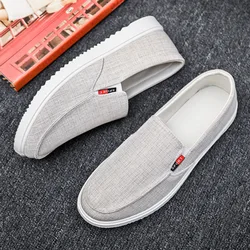 Men's Casual Shoes Luxury Canvas Loafers Sneakers For Men 2024 Comfortable Flat Outdoor Fashion Walking Slip-Ons Shoes Footwear