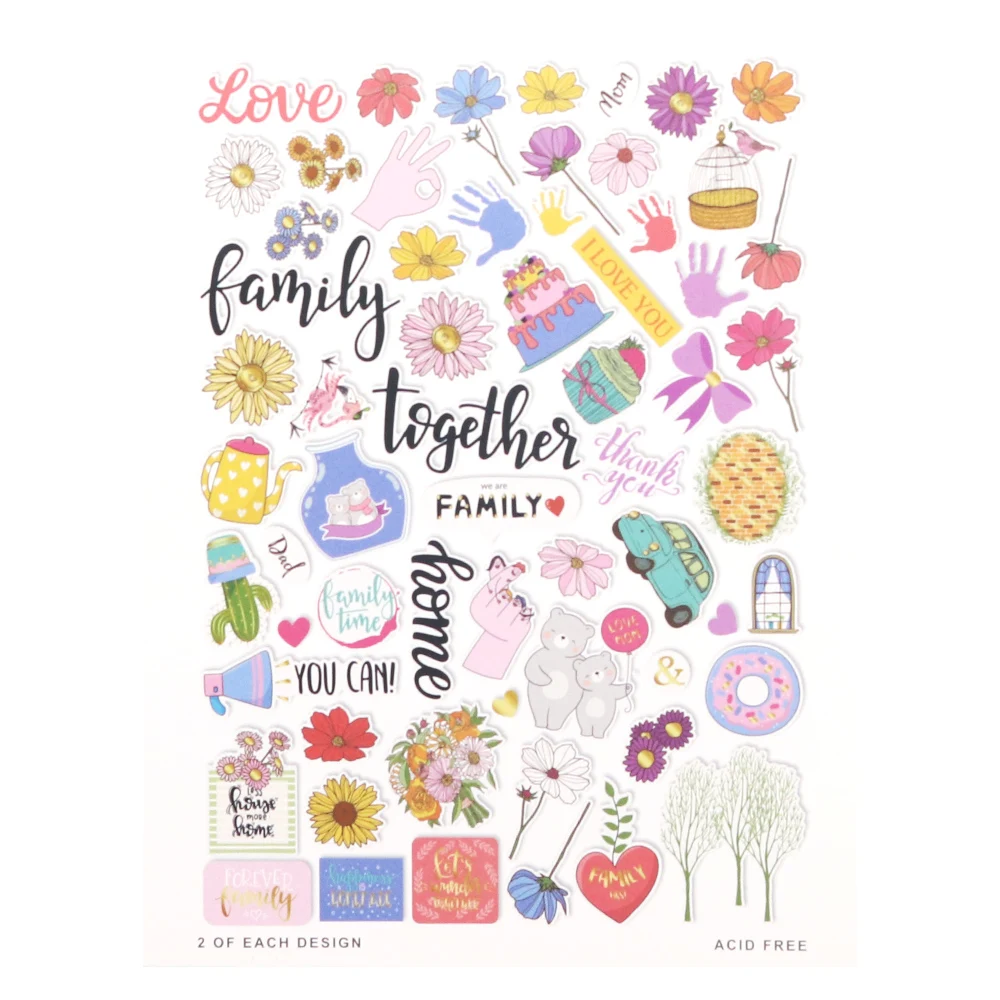 Creatieve Path 124-delige set Familie Scrapbooking Stansen Ephemera Schattige Beer Bloem Papier Stansen Vormen Voor Journaling Knutselen