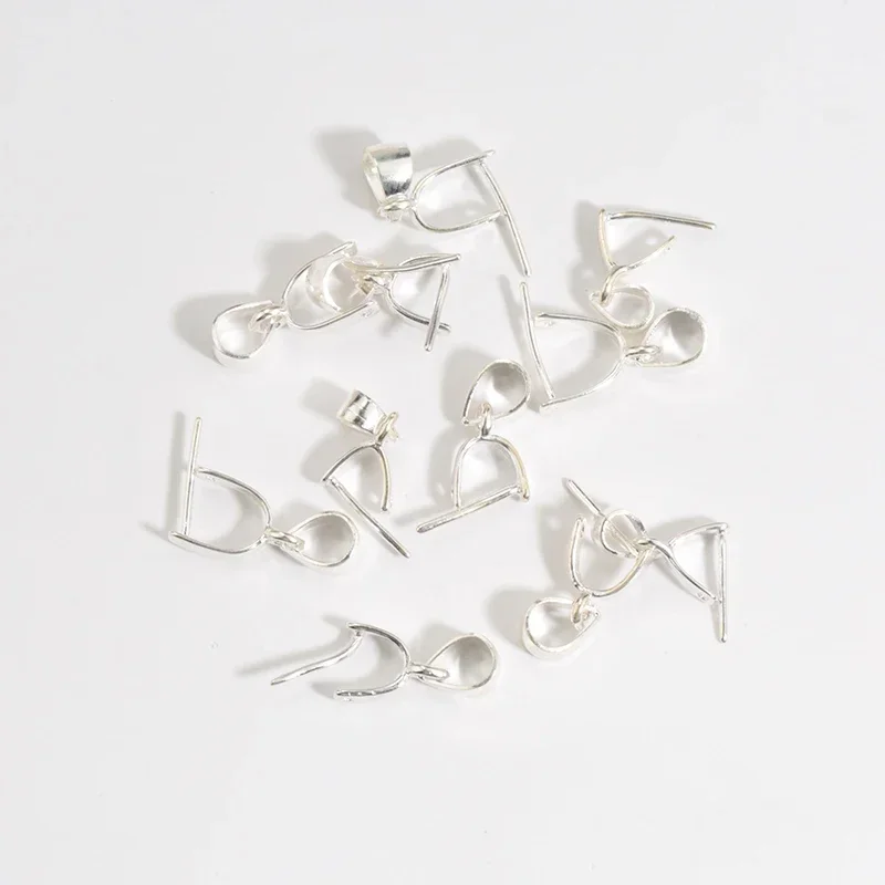 

Цельные подвески из стерлингового серебра 925 пробы, застежки, серебряные подвески, бусины, зажимы, соединители, крючки для ожерелья, ювелирные изделия