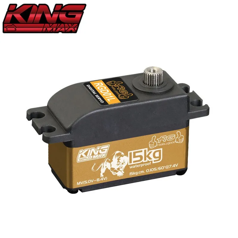 KINGMAX RGD01L 52g Standard 25T Servo 15kg.cm Torque Digital Metal Gears Programmable High Performance Digital Low Profile Steer