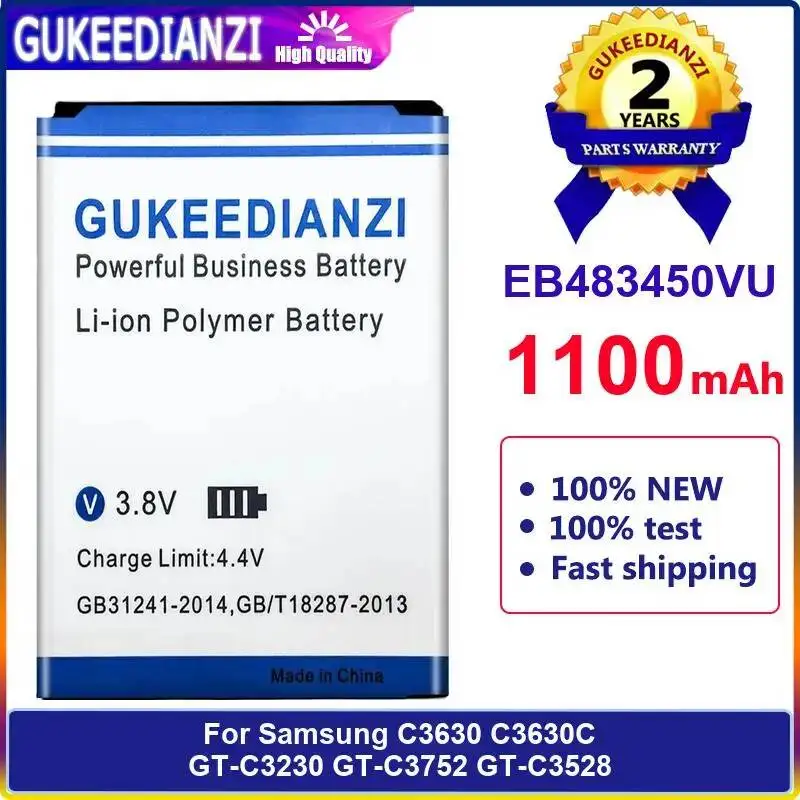 

For Samsung C3630 C3630C GT-C3230 GT-C3752 GT-C3528 Stable EB483450VU 1100Mah Mobile Phone Battery