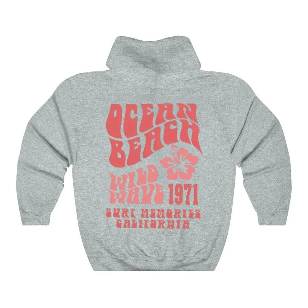 Ocean Beach Hoodie Aesthetic Hoodie Tumblr Sweatshirt CA Surf Tee Trendy Oversized Hoodie Coconut Hoodie Unisex Aesthetic Tops