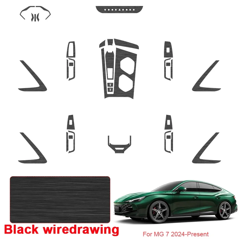 

Car Carbon Interior Sticker Auto Lifting Window Panel Decal Gear Inner Door Protective Film Accessory For MG 7 2024-Present LHD