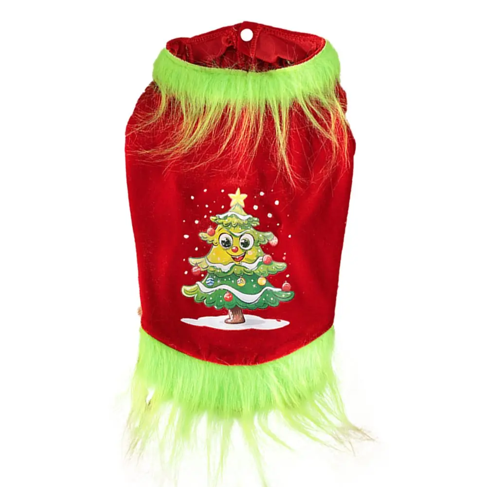 Christmas Cute Dog Clothes Green Clothes Winter Pet Clothes Winter Dog Jumpsuit For Small Medium Dogs